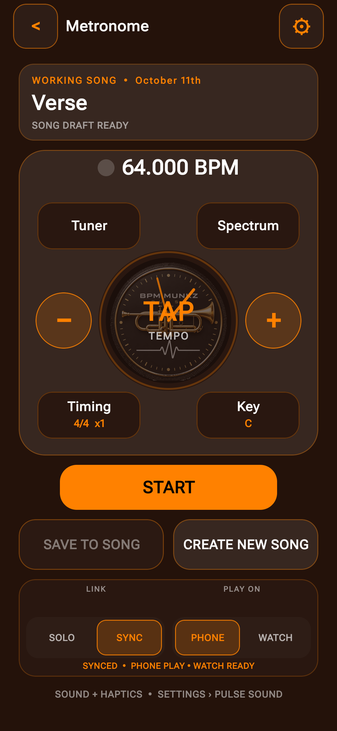 Tempo controls in a newer Android phone build.
