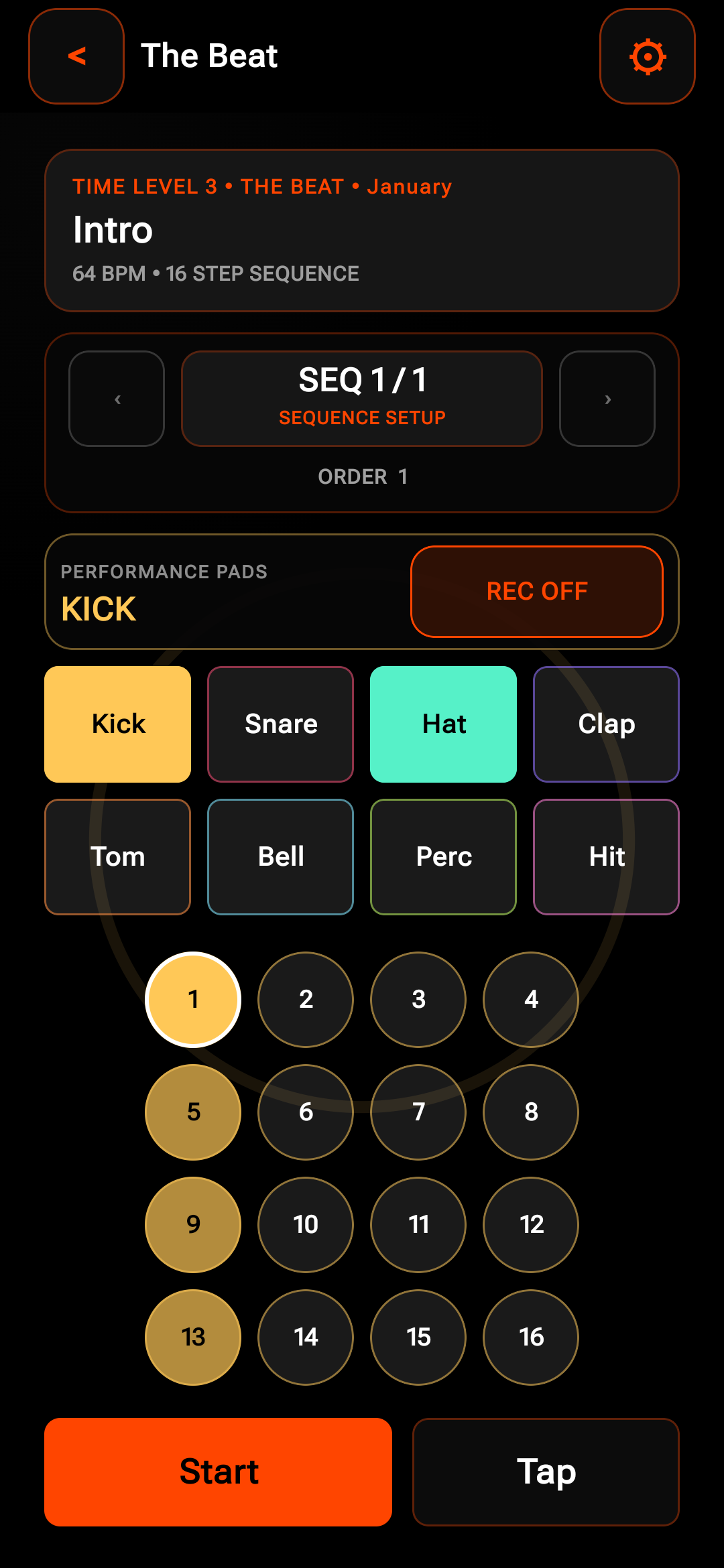 Beat sequencer in a newer Android phone build.